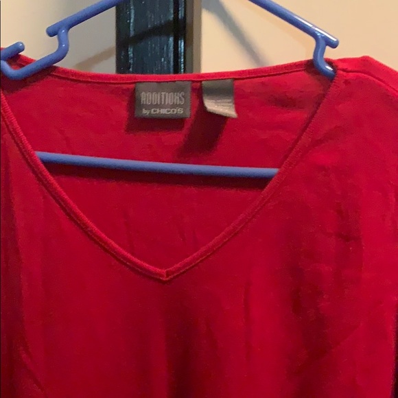 Beautiful red Lon sleeve tee additions by Chico’s - Picture 5 of 8
